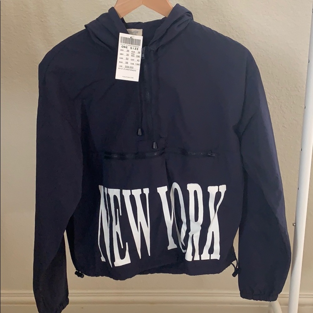 Navy Brandy Melville New York windbreaker